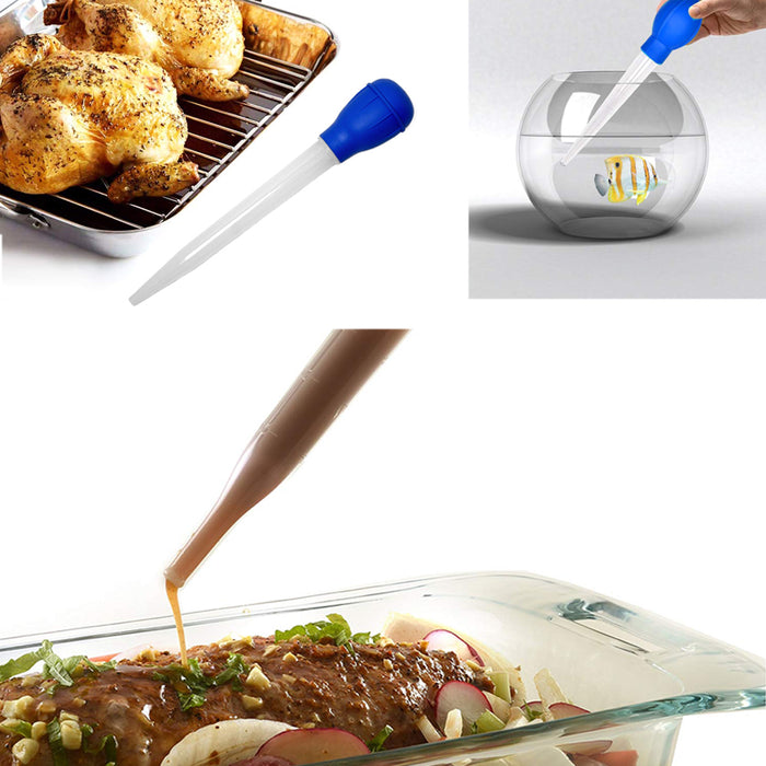 2 Pack Nylon Heat Resistant Turkey Baster Rubber Bulb Kitchen Cooking Utensils