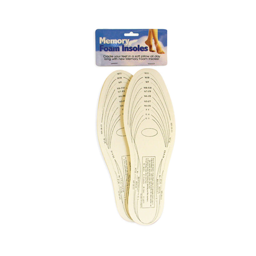 Pair Memory Foam Insoles Shoe Unisex 1 Size Fit Most Cushion Foot Pad