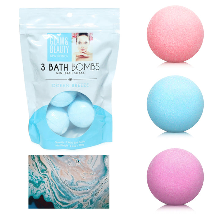 3 Piece Bath Bombs Set Gift Ultra Bubble Spa Fizzy Fizzies Moisturizing Kit