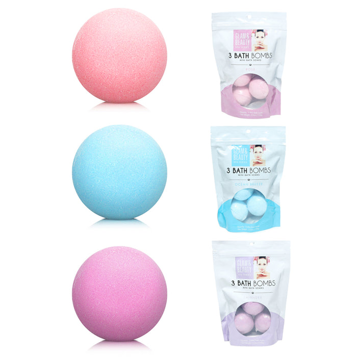 3 Piece Bath Bombs Set Gift Ultra Bubble Spa Fizzy Fizzies Moisturizing Kit
