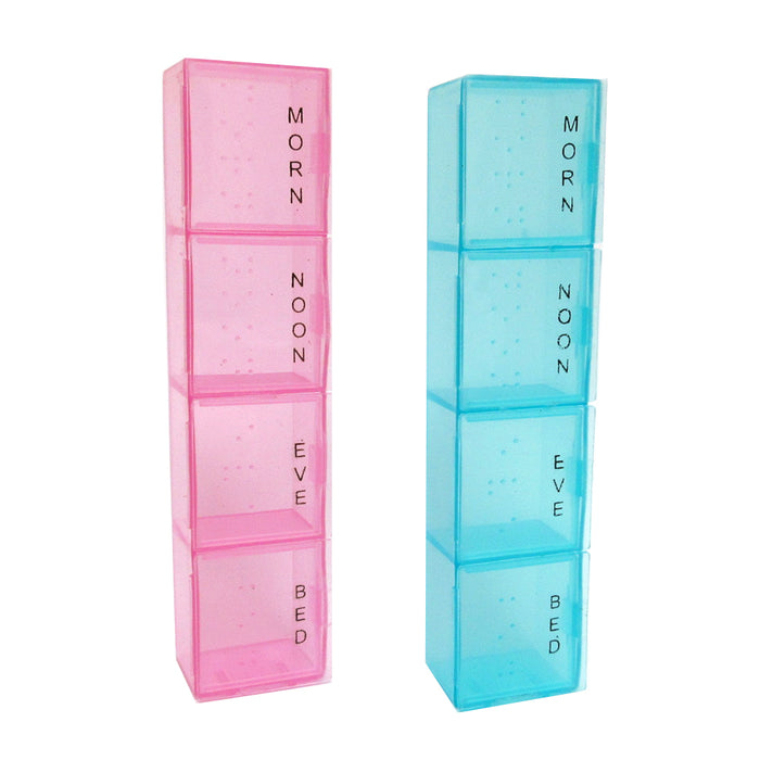 2 Pack Weekly Pill Box Holder Organizer 7 Day Medication Storage 28 Compartments