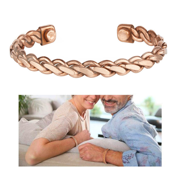 1 PC Magnetic Copper Cuff Bracelet Pain Relief Healing Therapy Arthritis Bangle