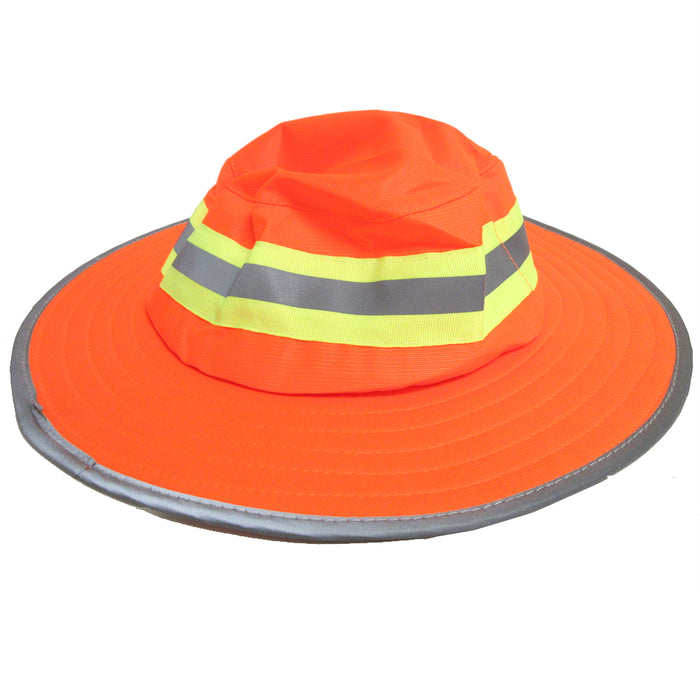 High Visibility Ranger Hat Reflective Safety Boonie Adjustable Neck Strap Orange