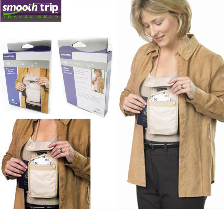 Pouch Neck Strap Bag Id Money Passport Hidden Pocket Secret Wallet Travel Women