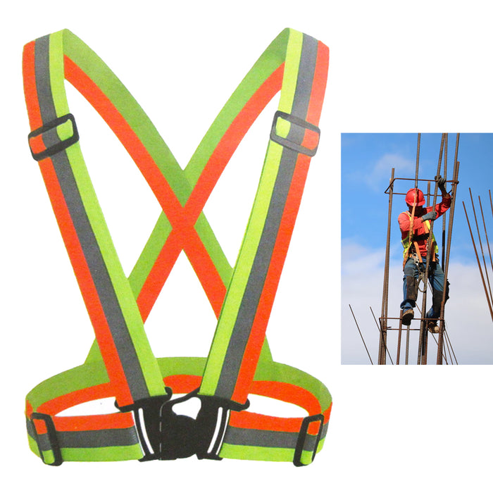 Reflective Night Running Vest Adjustable Strap Lightweight Safety HighVisibility