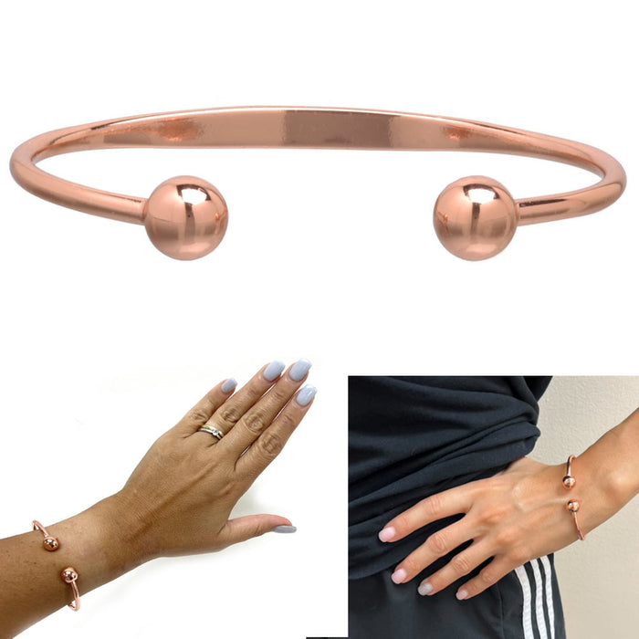 Magnetic Copper Cuff Bracelet Pain Relief Healing Therapy Arthritis Women Men