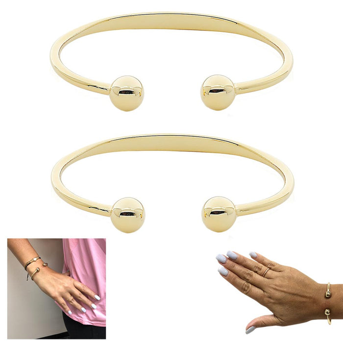 2PC Magnetic Copper Bracelet Pain Relief Healing Therapy Arthritis Cuff Bangle