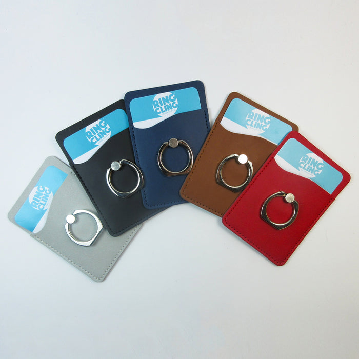 2X Universal Credit Card ID Holders Adhesive Wallet Phone Finger Ring Stand Slim