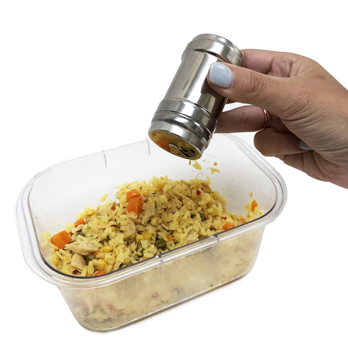 4 Pc Metal Salt and Pepper Shakers Stainless Steel Shaker Set Spice Containers