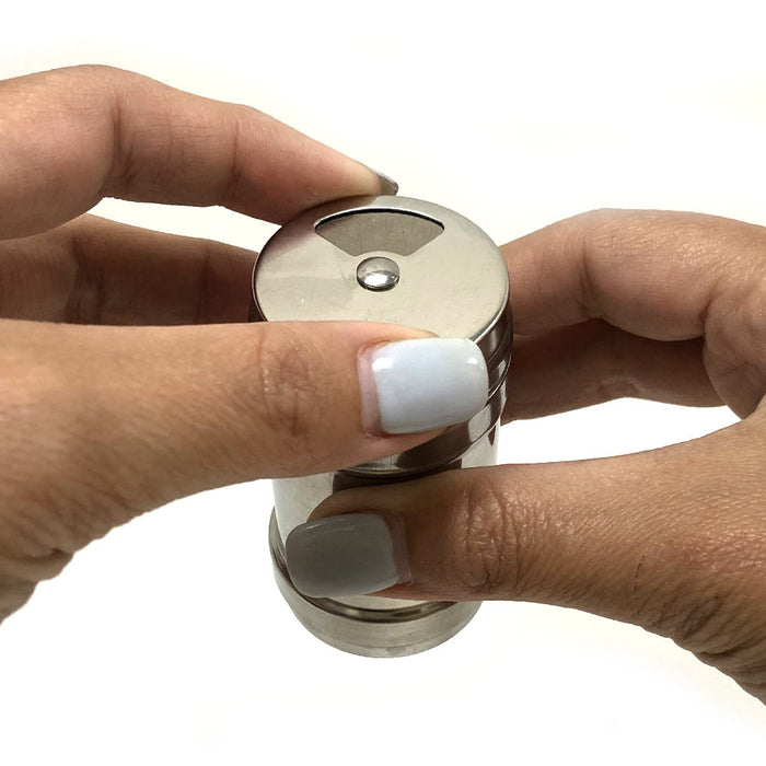 4 Pc Metal Salt and Pepper Shakers Stainless Steel Shaker Set Spice Containers