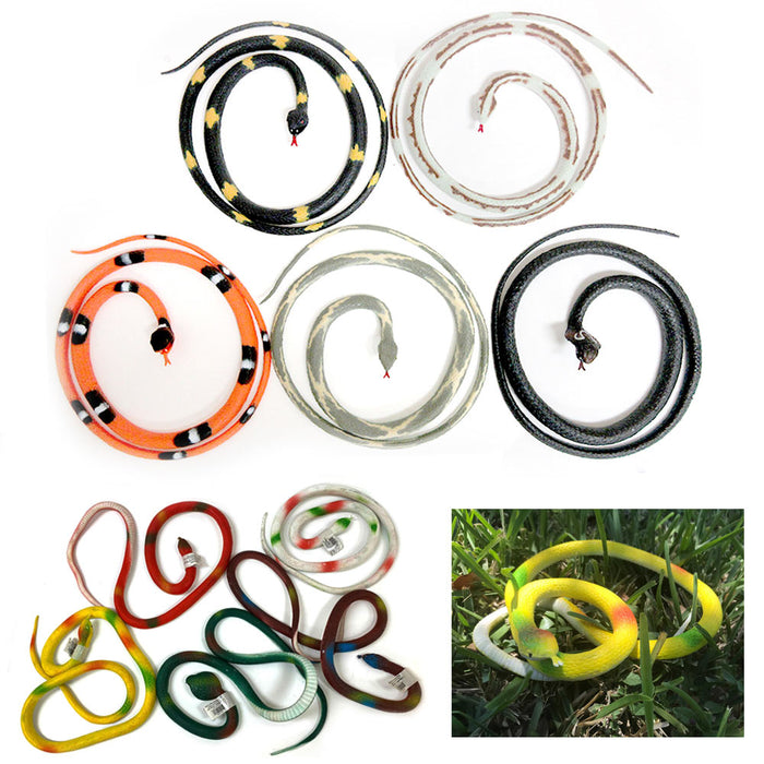 Fake Snake That Look Real Rubber Scary Gag Durable Garden Prop Realistic Toy 13"