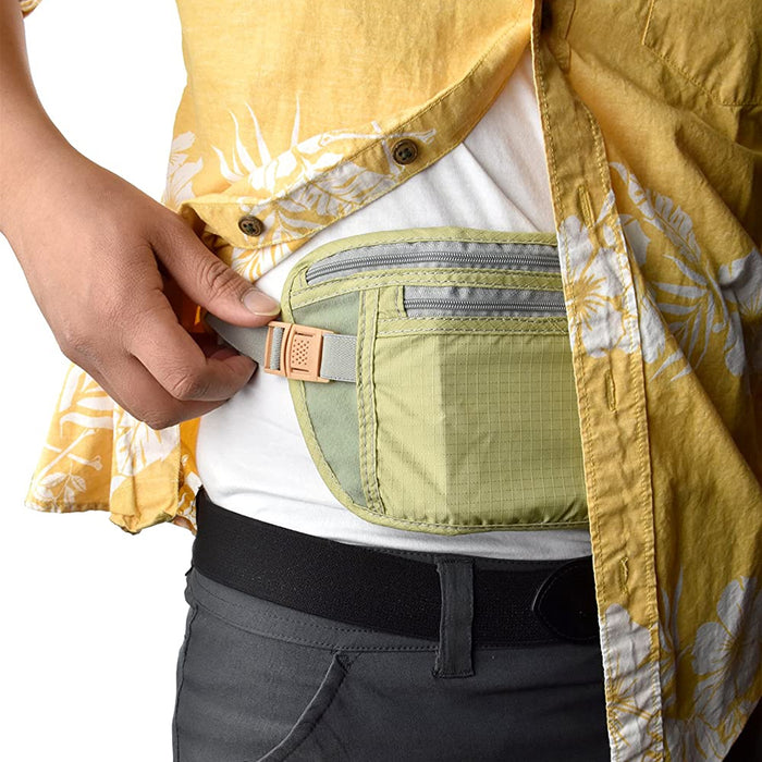 2 Travel Pouch Hidden Passport ID Holder Compact Security Money Waist Belt Bag !