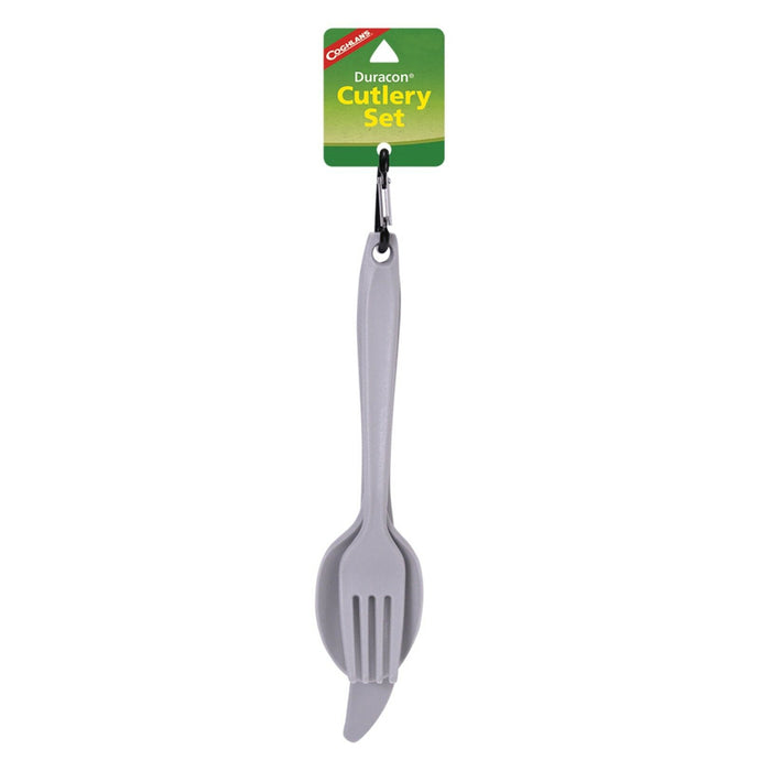 Coghlans Lexan Resin Cutlery Knife Fork Spoon Set Lightweight Utensils Camping