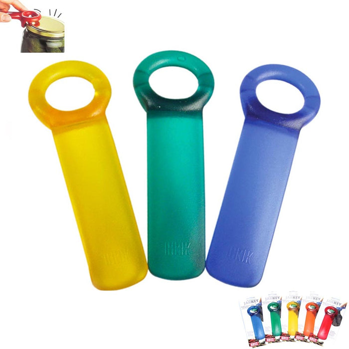 3 PC Jar Key Opener Easy Rim Pop Jars Lid Grip Tool Seniors Weak Arthritic Hands