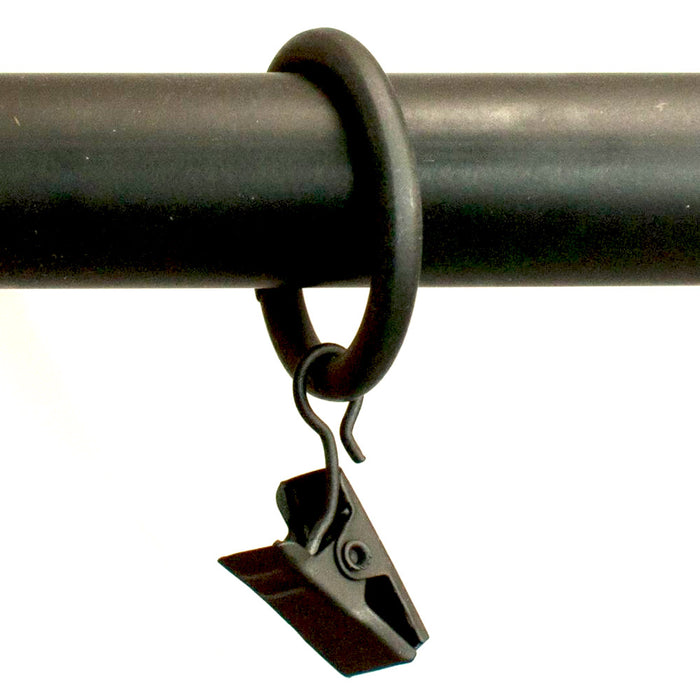 8 Pcs Metal Curtain Drapery Ring Clip Inner Diameter Fits Up To 7/8" Rod Black