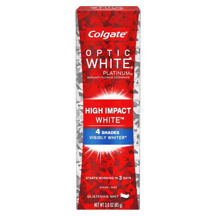2 Pack Colgate Optic White High Impact Whitening Toothpaste 3 oz Visibly Whiter