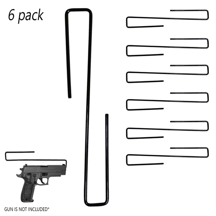 6PC Safety Handgun Hangers Pistol Gun Holder Cabinet Organizer Rack Hook Storage