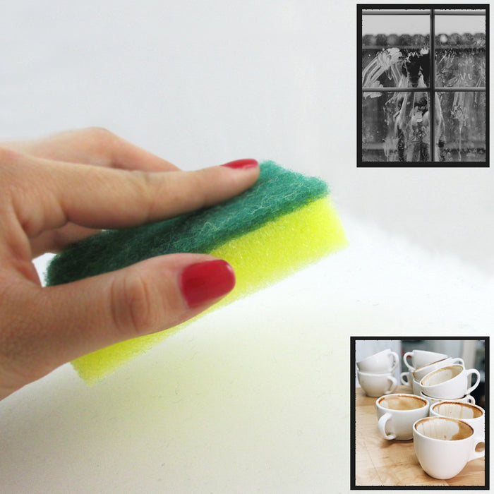60X Lot Kitchen Sponges Scrubber Scourer Bathroom Clean Dishes Shower Pans Tiles