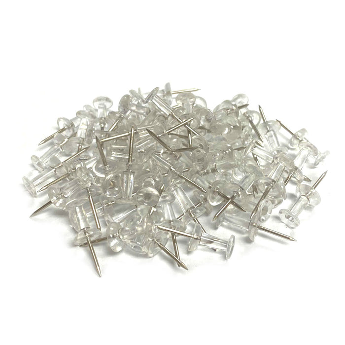 300 Pcs Push Pin Thumb Tacks Office Pushpin Drawing Cork Board Steel Point Clear