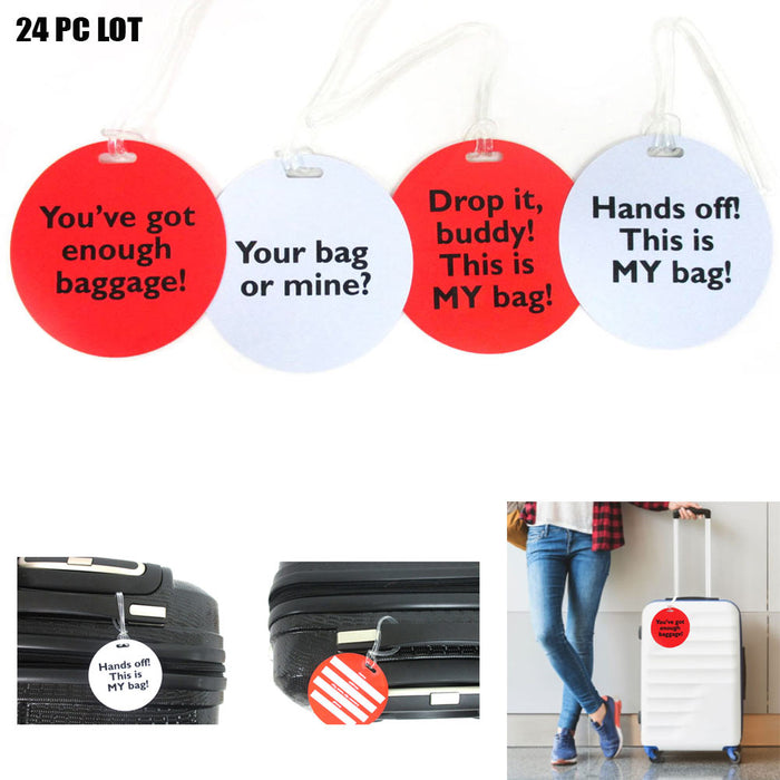 24 Funny Luggage Tag Baggage Handbag Travel Suitcase Bag Tags with Name ID Card