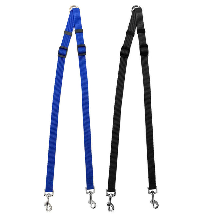 2 Pack Dog Pet Coupler Leash Double Dual Nylon Walking Dogs Leash No Tangle Lead