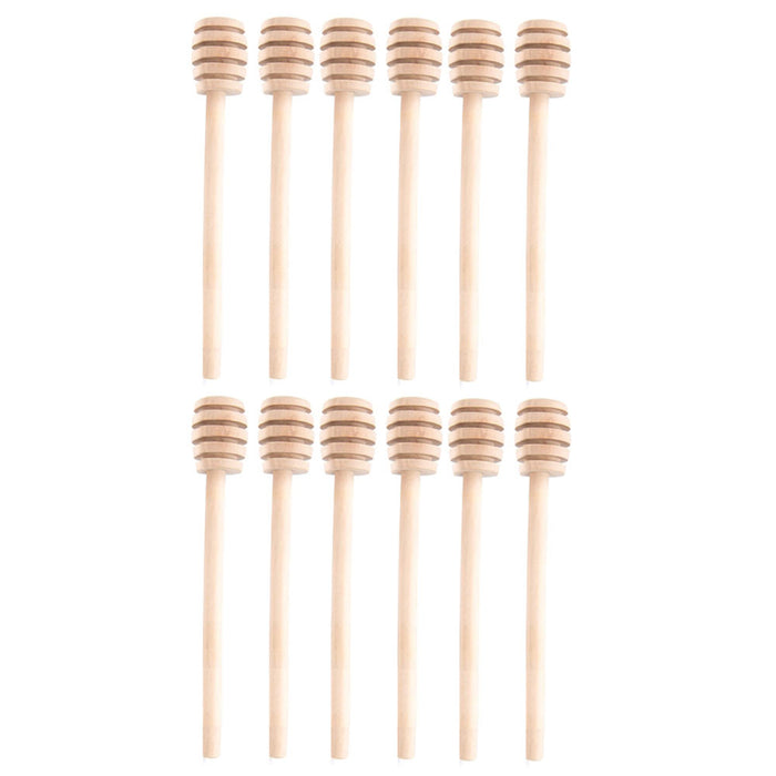 12 PC Honey Dipper Sticks Wooden Honeycomb Stirrer Jar Drizzle Honey Party Gift