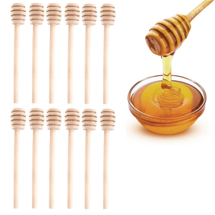12 PC Honey Dipper Sticks Wooden Honeycomb Stirrer Jar Drizzle Honey Party Gift