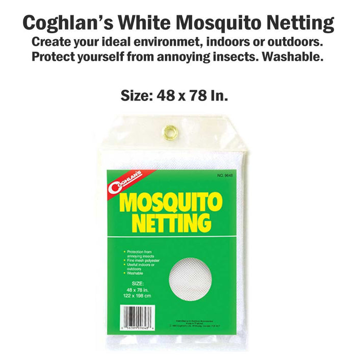Coghlan's Mosquito Netting Canopy Bed Net Insect Bee White Mesh Shade Cover