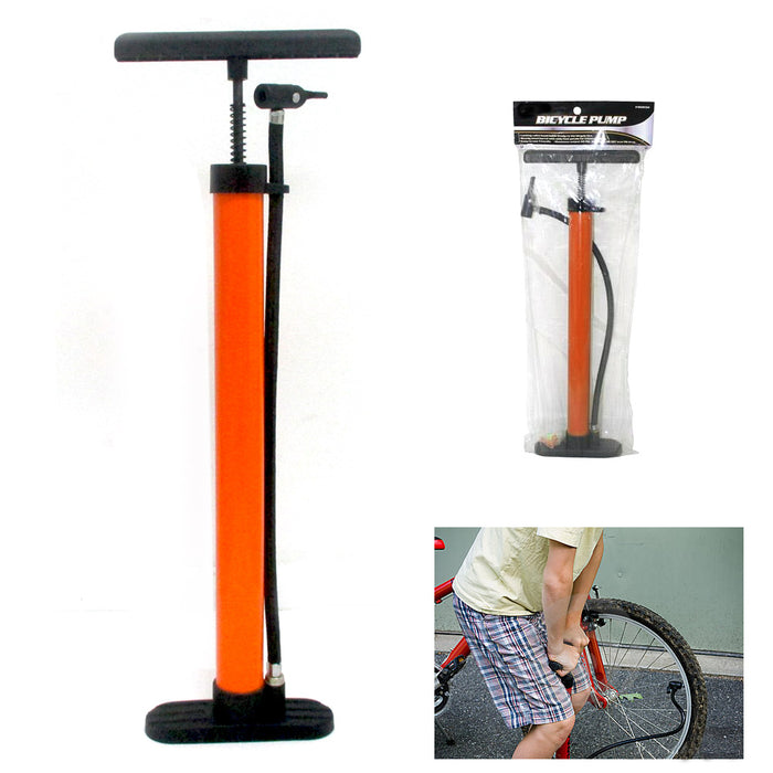 Bicycle Floor Pump Metal Hand Foot Air Bike Tire Shrader Valve 60 PSI —  AllTopBargains