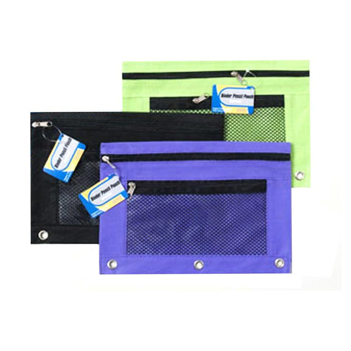 AllTopBargains 1 Pencil Zipper Pouch 3 Ring Binder Bag Pen Marker Storage Holder School Supply