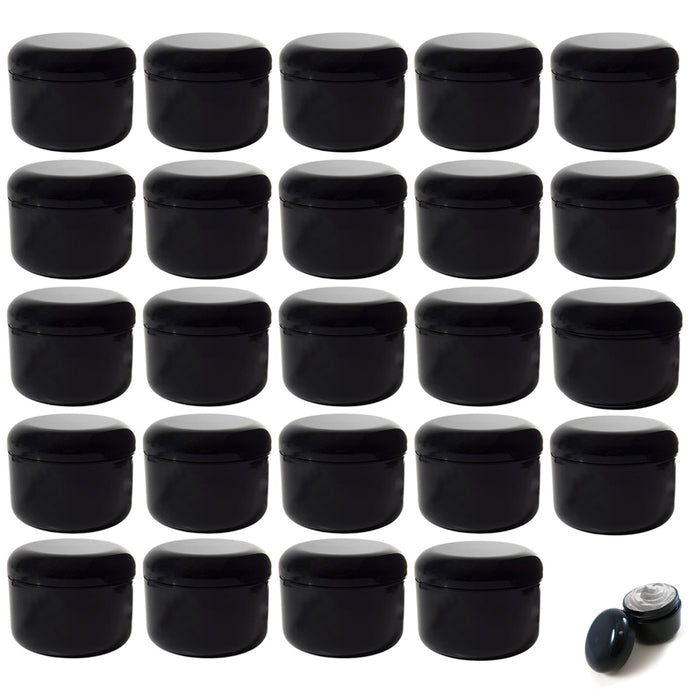 24 PC Round Plastic Storage Containers Screw-On Lid Empty Cosmetic Jar 1.7oz
