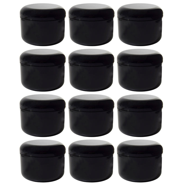 12 Pk Plastic Cosmetic Jars 1.7oz Sample Double Wall Container Pot Cream Lotion