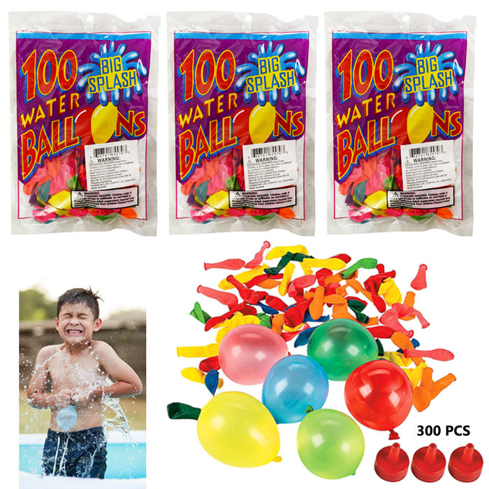 300 Pack Water Balloons Refill Fight Games Summer Party Splash Fun Kids Adults