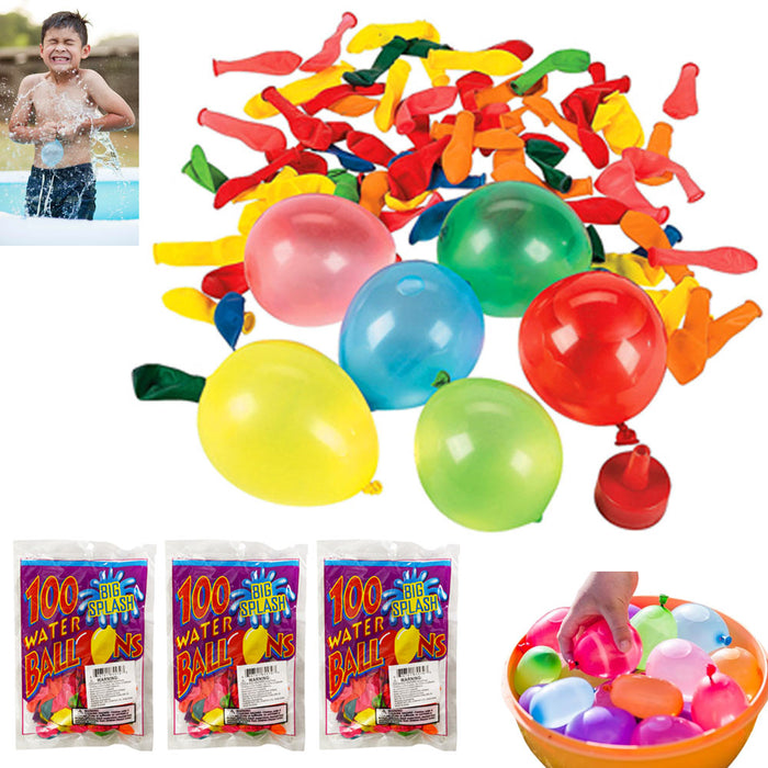 300 Pack Water Balloons Refill Fight Games Summer Party Splash Fun Kids Adults