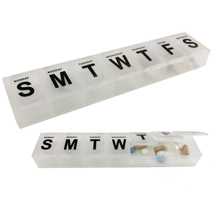 4 Weekly Pill Organizer Vitamins Medication Storage Travel 7 Day Jumbo Pill Case