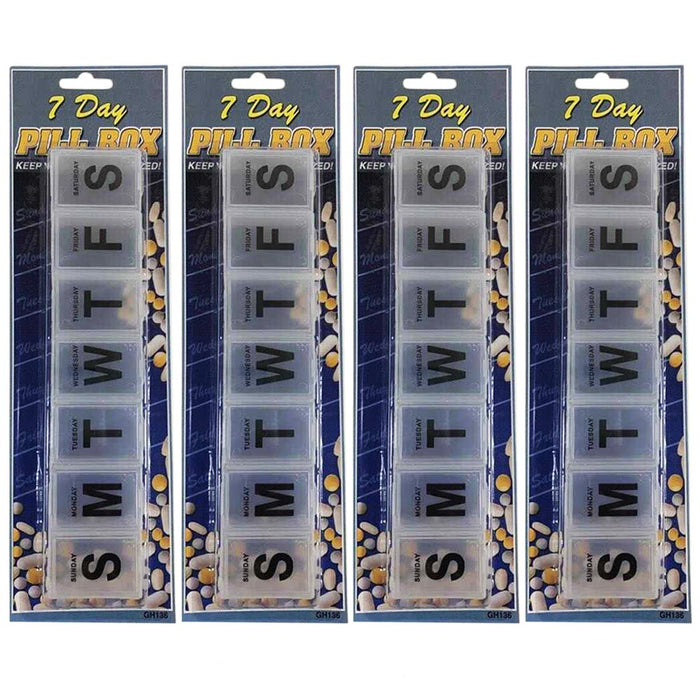 4 Weekly Pill Organizer Vitamins Medication Storage Travel 7 Day Jumbo Pill Case