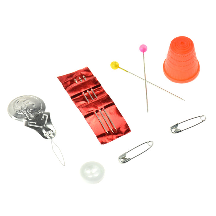 Sewing Kit Thread Threader Needle Tape Measure Scissors Storage Box Travel New