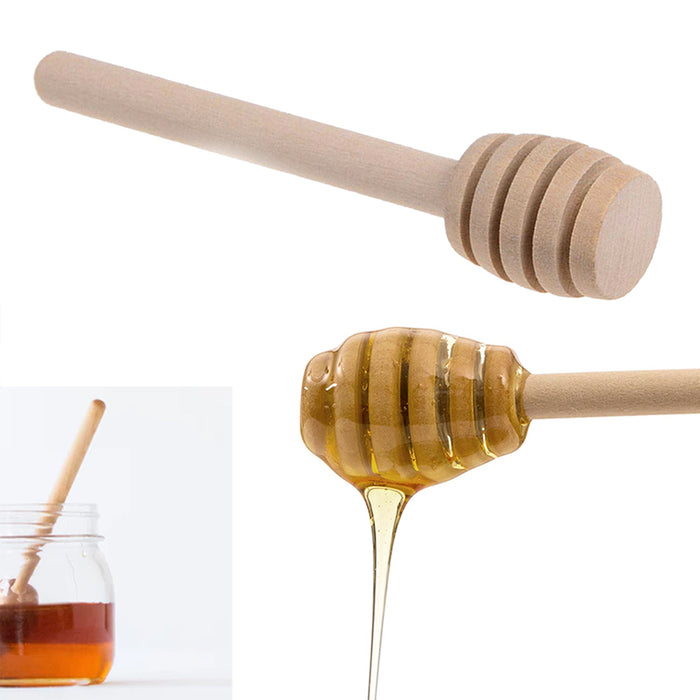 Wooden Honey Dipper Drizzler Stirring Stick Syrup Maple Dispense Spoon Server 6"
