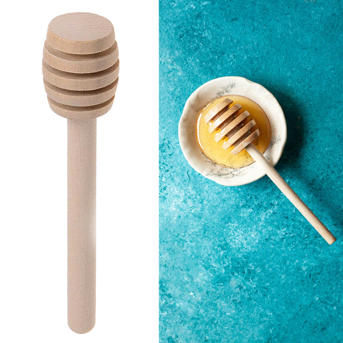 Wooden Honey Dipper Drizzler Stirring Stick Syrup Maple Dispense Spoon Server 6"