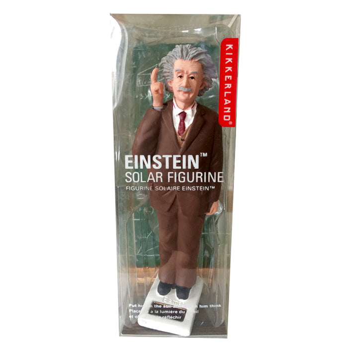 Kikkerland Solar Powered Albert Einstein Waving Figurine Novelty Figure Gift New
