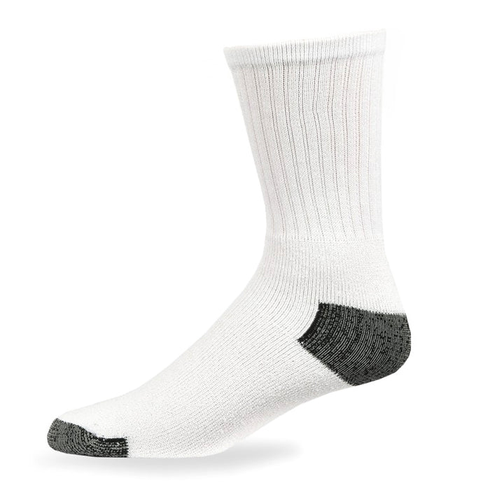 4X Pairs Mens Sports Crew Socks Cotton Calf Cushioned Athletics White Size 10-13