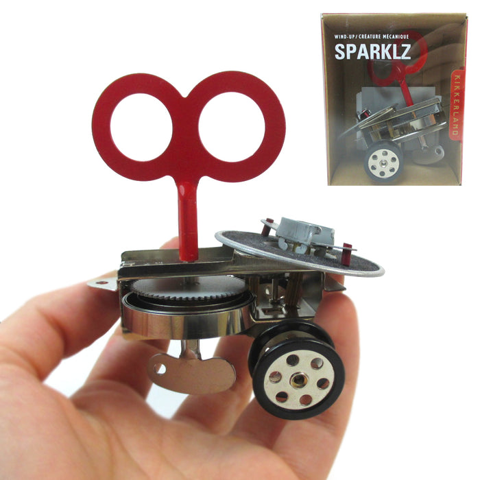 Kikkerland SPARKLZ Wind Up Toy Gear Box Critter Family Collectible Novelty Gift