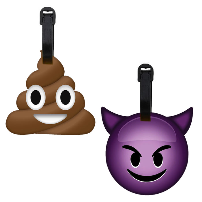 4 Pack Emoji Luggage Tags Travel Bag Name Address ID Label Suitcase Baggage Gift