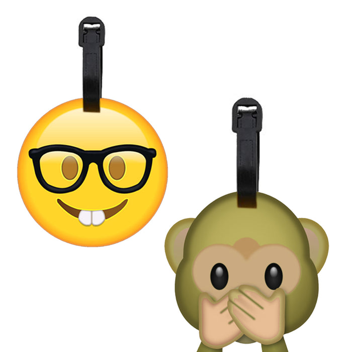 4 Pack Emoji Luggage Tags Travel Bag Name Address ID Label Suitcase Baggage Gift