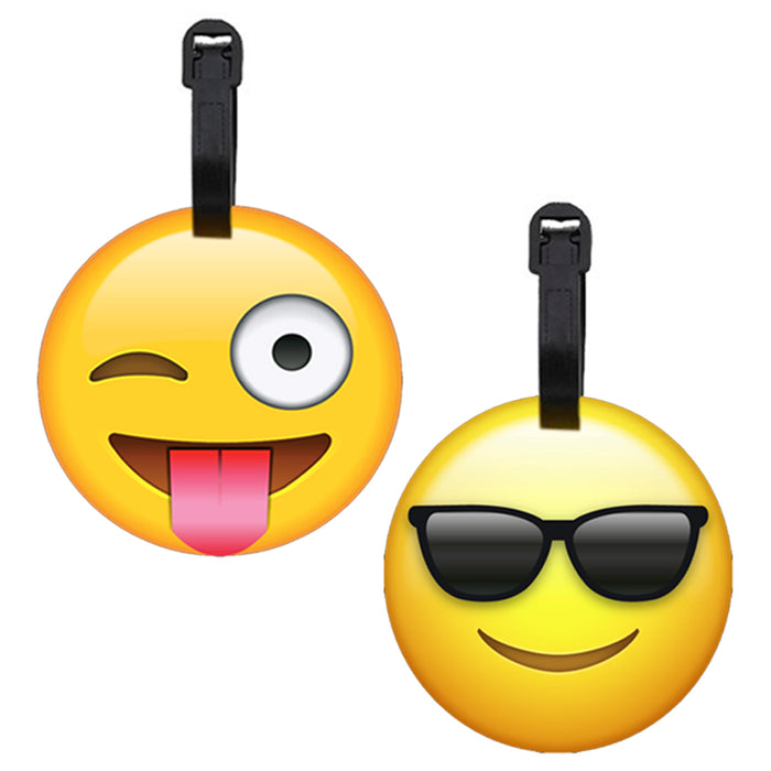 4 Pack Emoji Luggage Tags Travel Bag Name Address ID Label Suitcase Baggage Gift