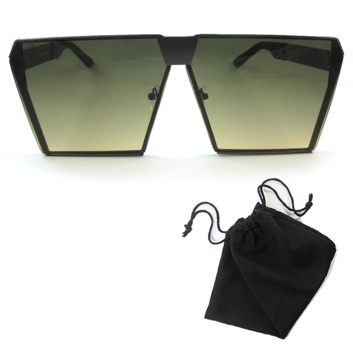 Womens Sunglasses Vintage Retro Style Oversized Flat Lens Square Glasses Fashion