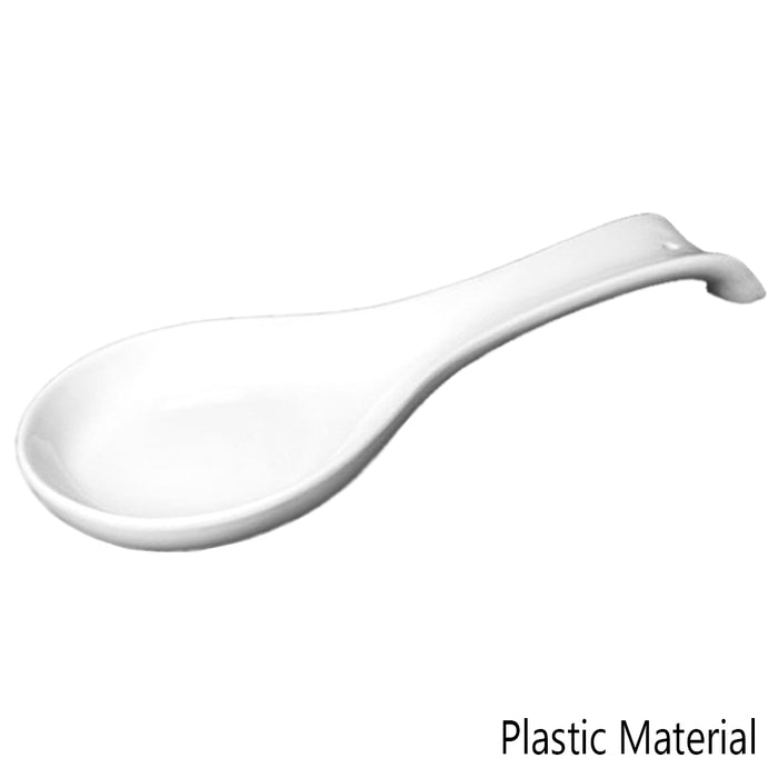1 Spoon Rest Kitchen Utensils Home Decor Tools Spatula Holder Plastic White 9.5"