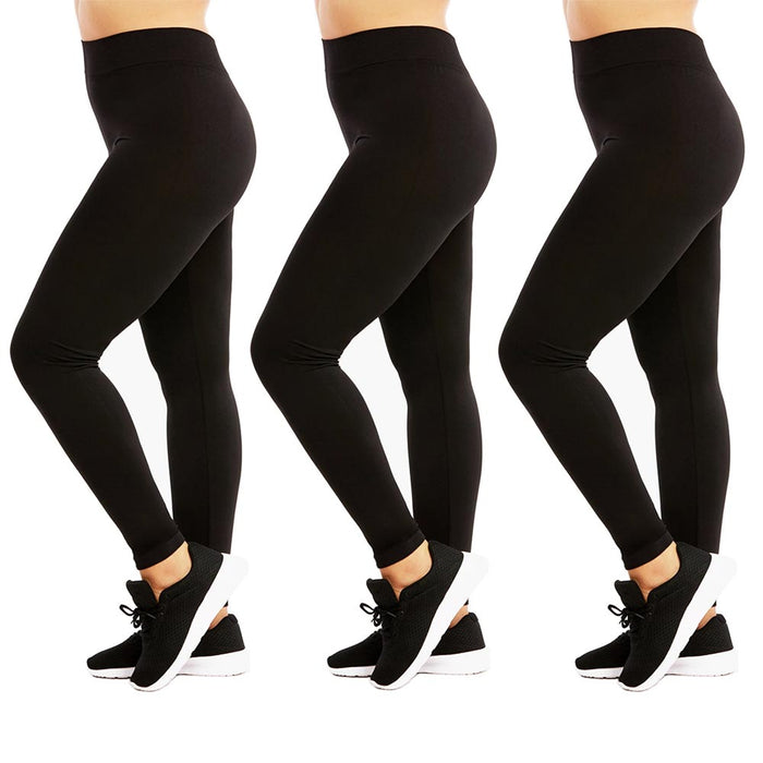3 Seamless Leggings High Waisted Womens Yoga Pant Workout Stretchy Plus One Size