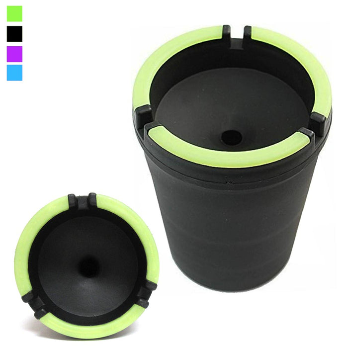6 Butt Bucket Ashtray Glow In Dark High Heat Resistant Car Cup Holder Portable