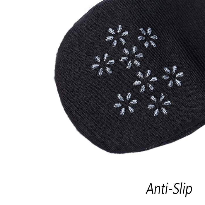 1 Pair Women's No Show Liner Socks Black Footies Cotton Invisible Non Slip 9-11